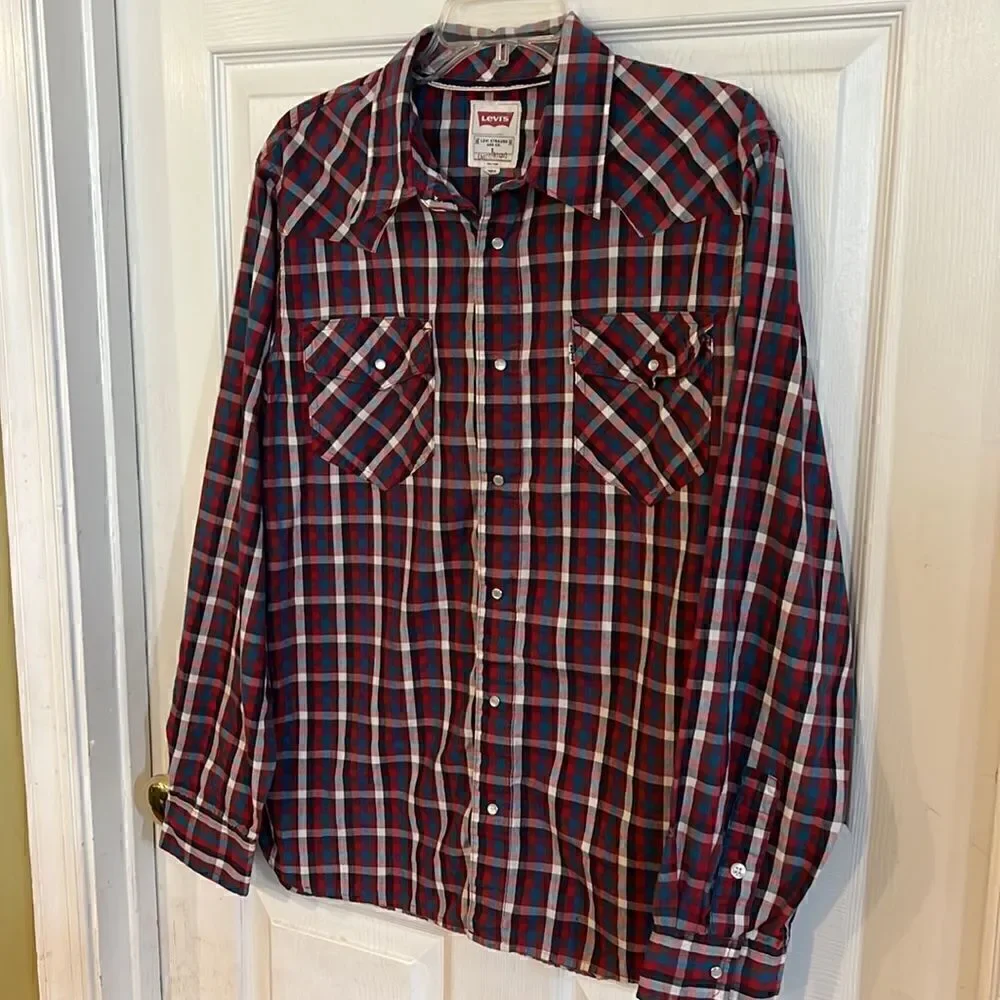 Levi’s men’s L western pearl snap shirt Rodeo cowboy Yellowstone